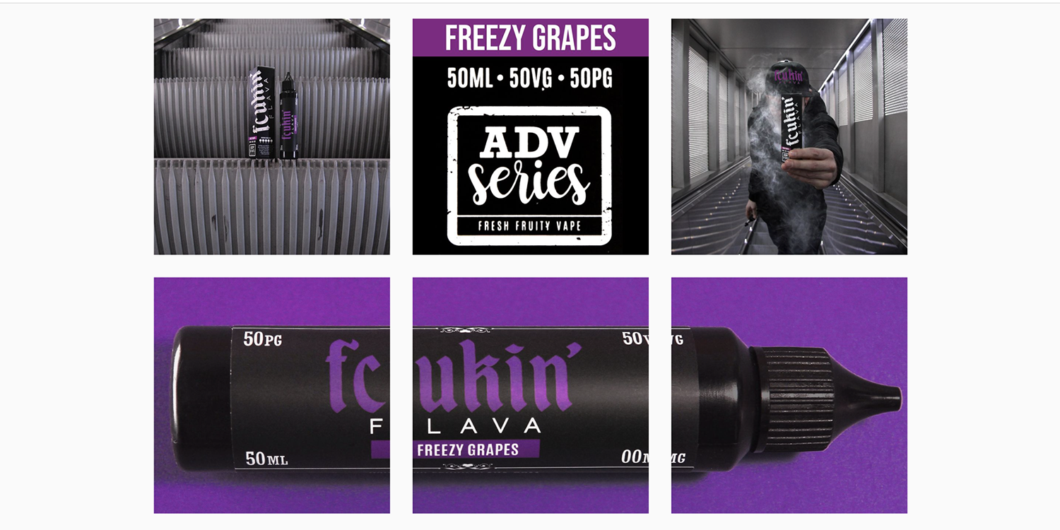 Visuel Instagram de la gamme e-liquide ADV de chez Fcukin Flava