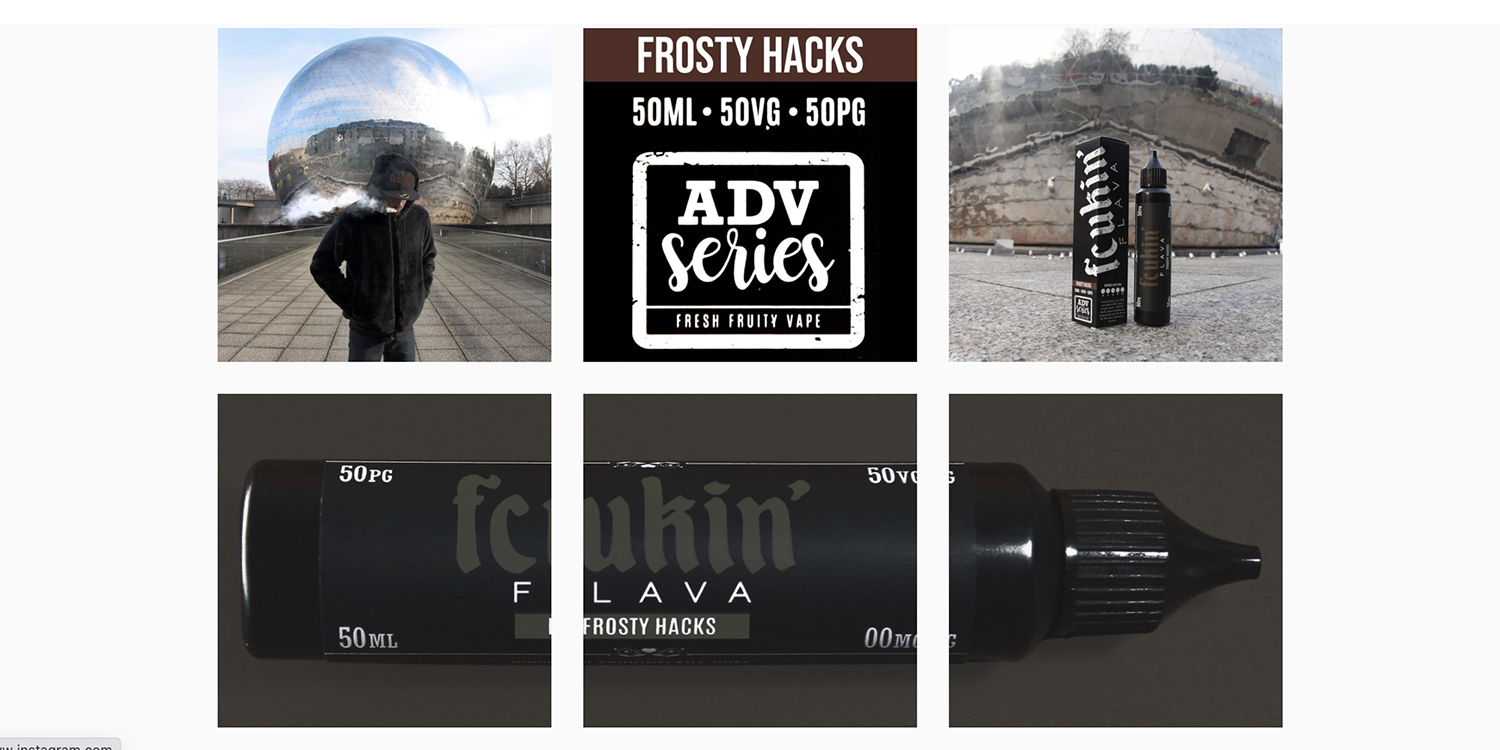 Visuel Instagram de la gamme e-liquide ADV de chez Fcukin Flava