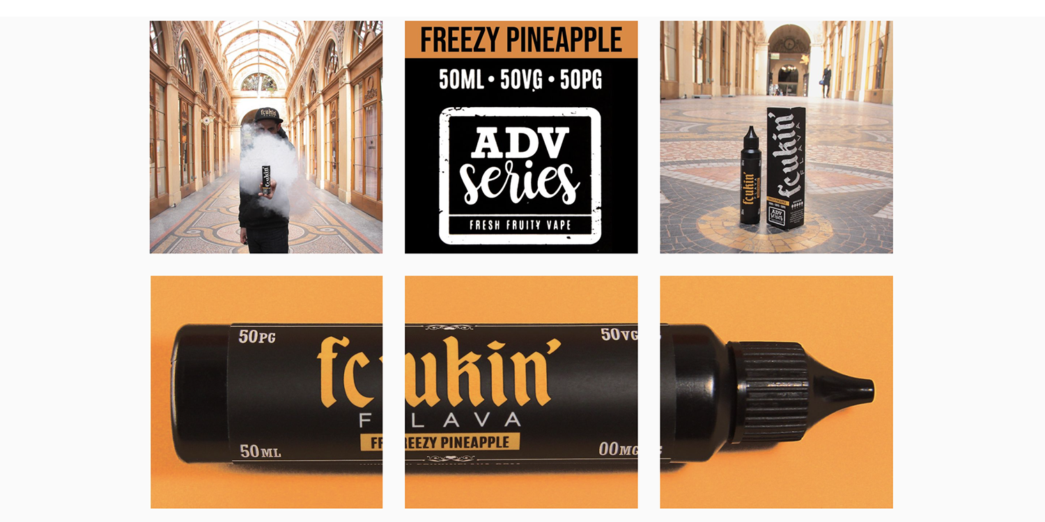 Visuel Instagram de la gamme e-liquide ADV de chez Fcukin Flava