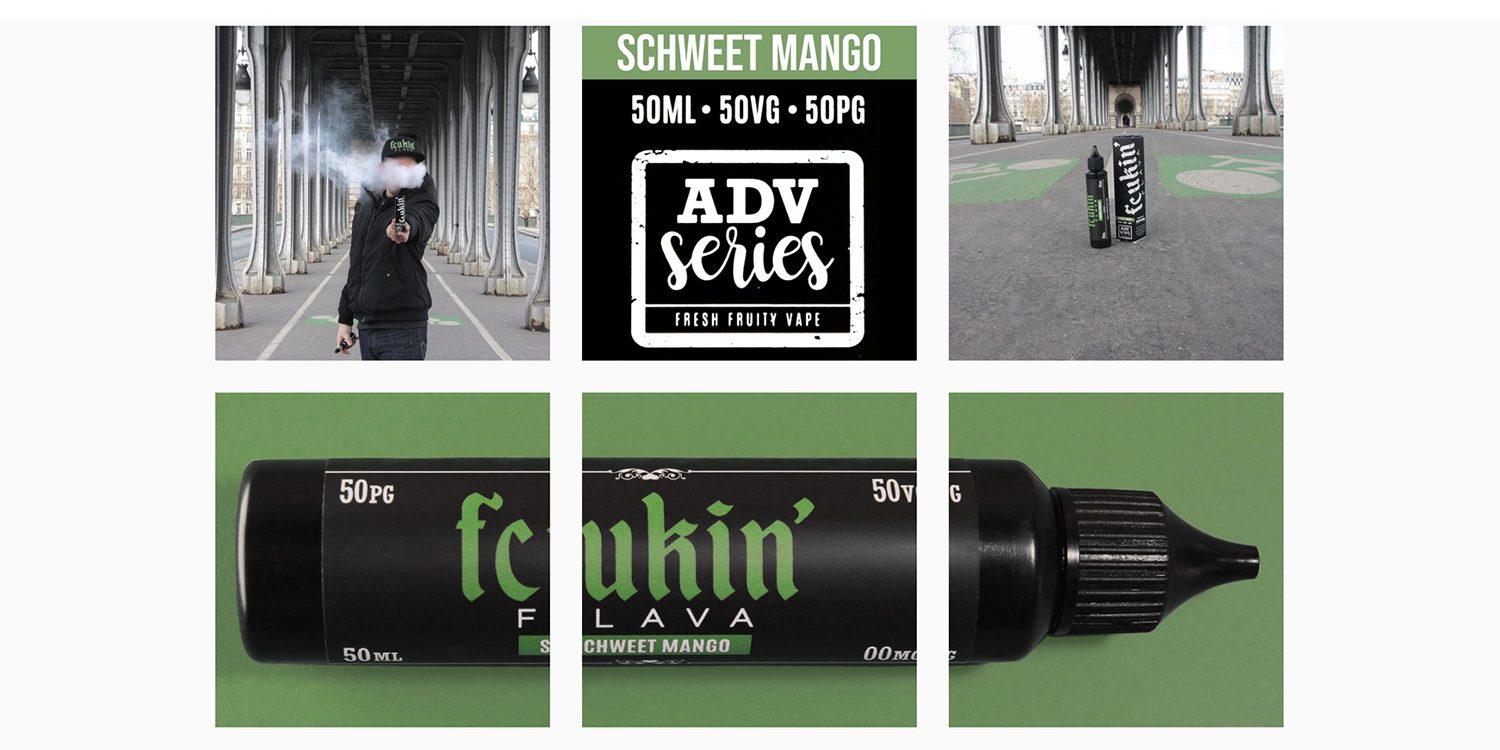 Visuel Instagram de la gamme e-liquide ADV de chez Fcukin Flava