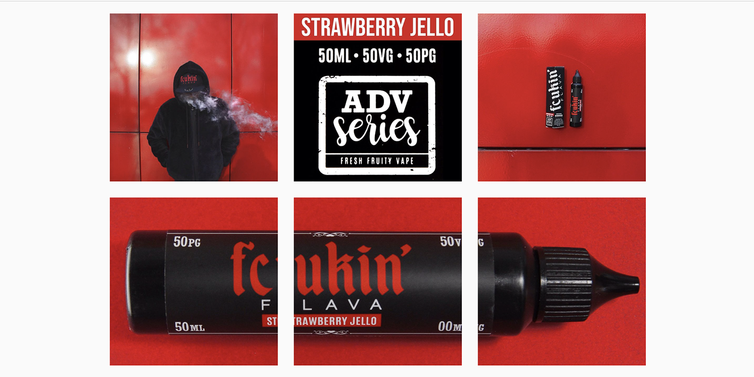 Visuel Instagram de la gamme e-liquide ADV de chez Fcukin Flava