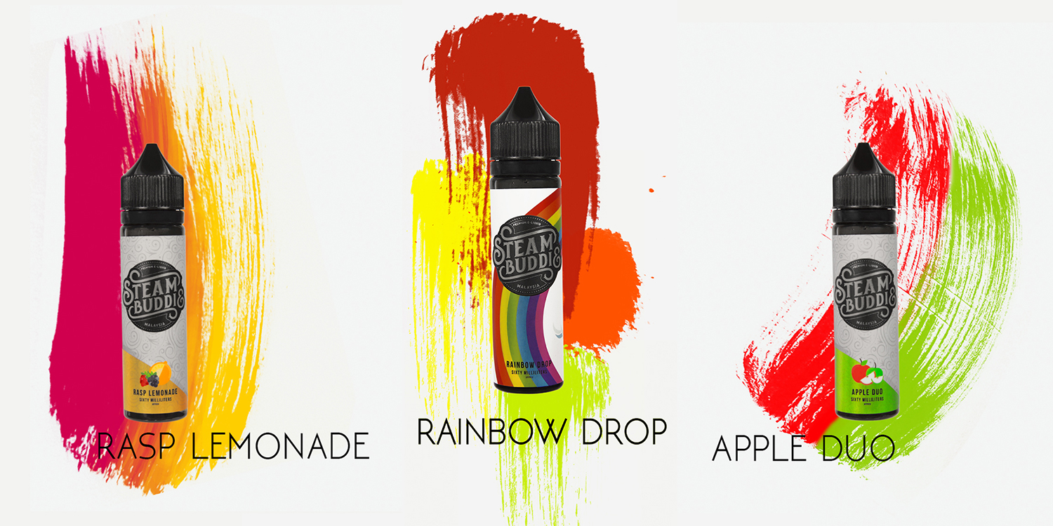 produits Rasp Lemonade, rainbowdrop et apple duo